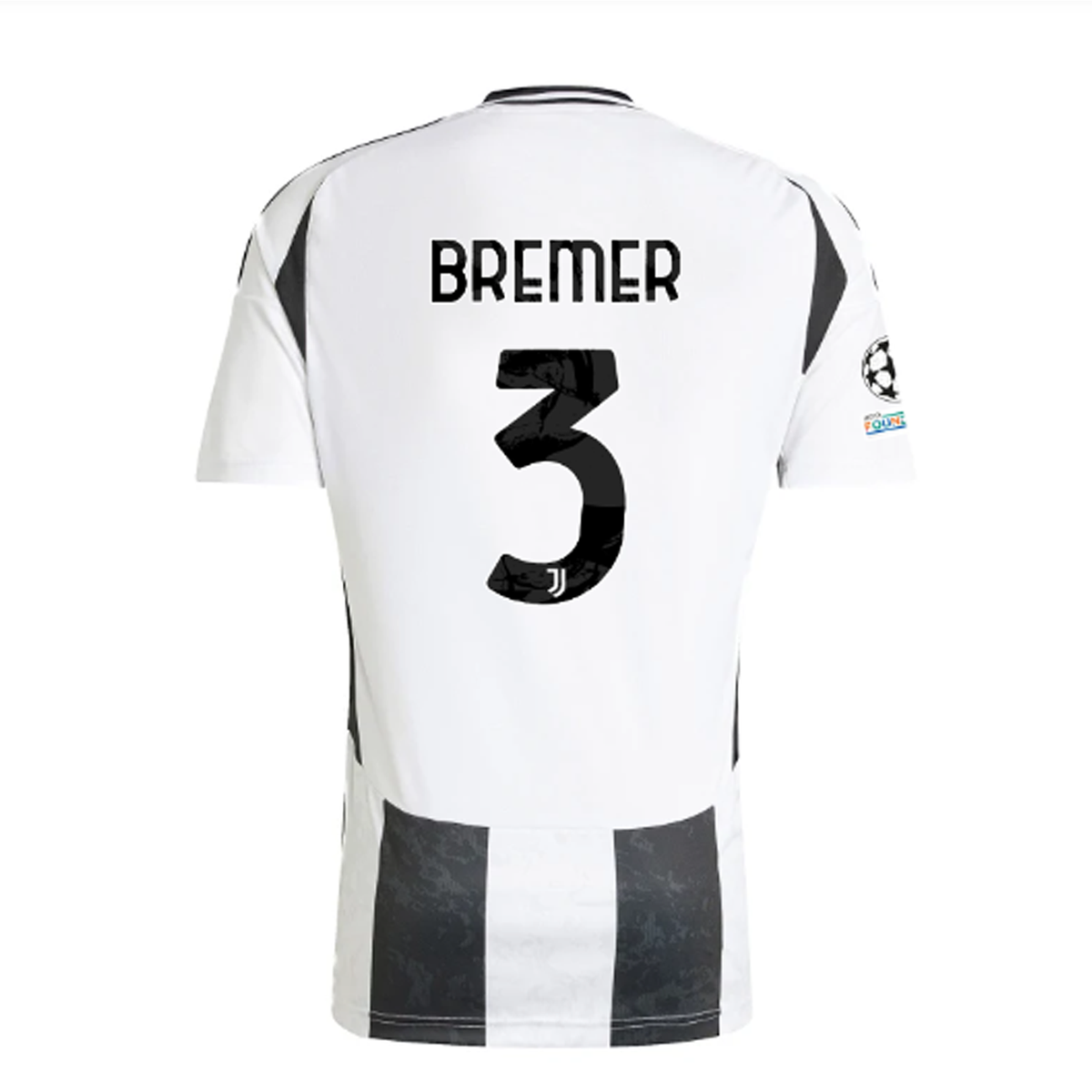 adidas Juventus Authentic Gleison Bremer Home Jersey w/ Champions League + Copa Italia Patches 24/25 (White/Black)