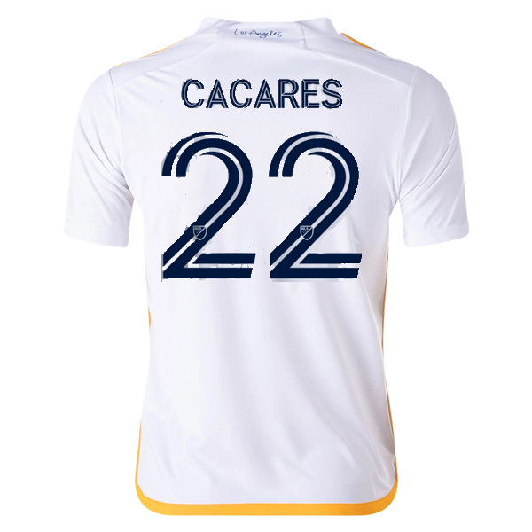 adidas Youth LA Galaxy Martín Cáceres Home Jersey 24/25 (White/Yellow/Navy)