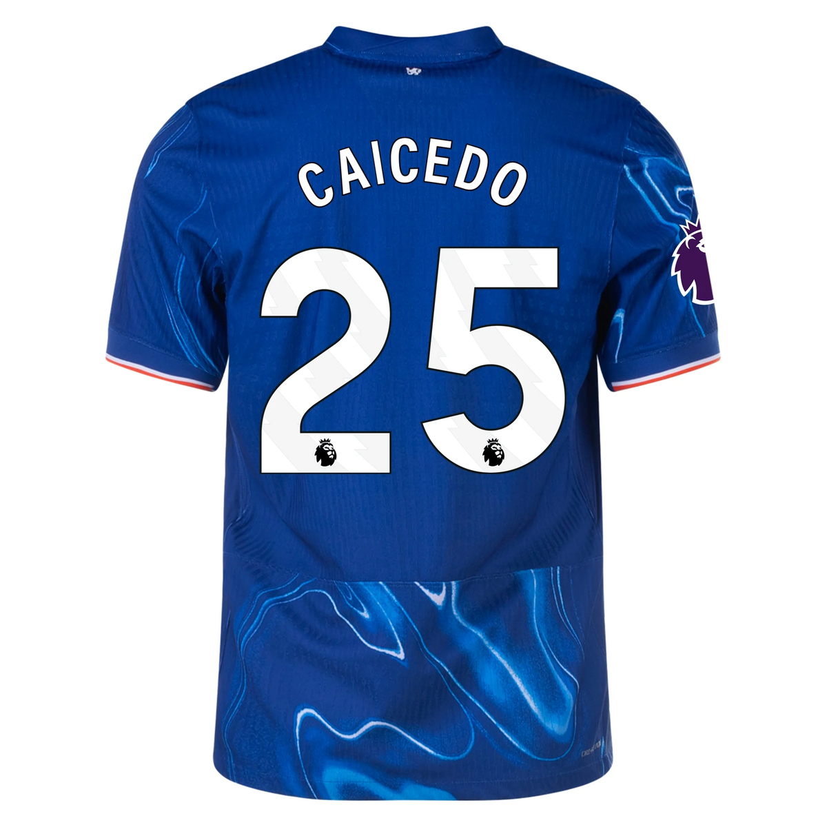 Nike Chelsea Authentic Moises Caicedo Home Jersey w/ EPL Patch 24/25 (Rush Blue/Team Orange)