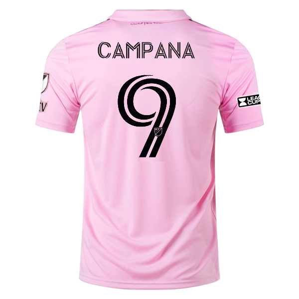 adidas Inter Miami Leonardo Campana Home Jersey 23/24 w/ MLS + Leagues Cup Patch + Match Details (True Pink/Black)