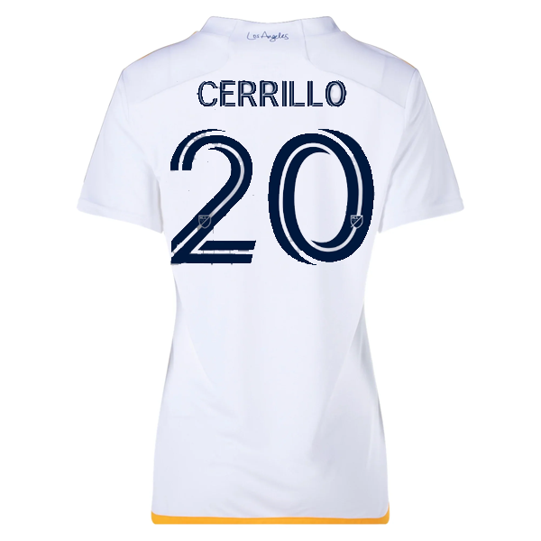 adidas Womens LA Galaxy Edwin Cerrillo Home Jersey 24/25 (White/Yellow/Navy)