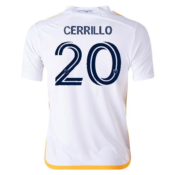 adidas Youth LA Galaxy Edwin Cerrillo Home Jersey 24/25 (White/Yellow/Navy)