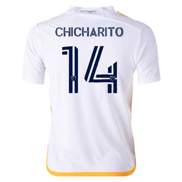 adidas Youth LA Galaxy Chicharito Home Jersey 24/25 (White/Yellow/Navy)