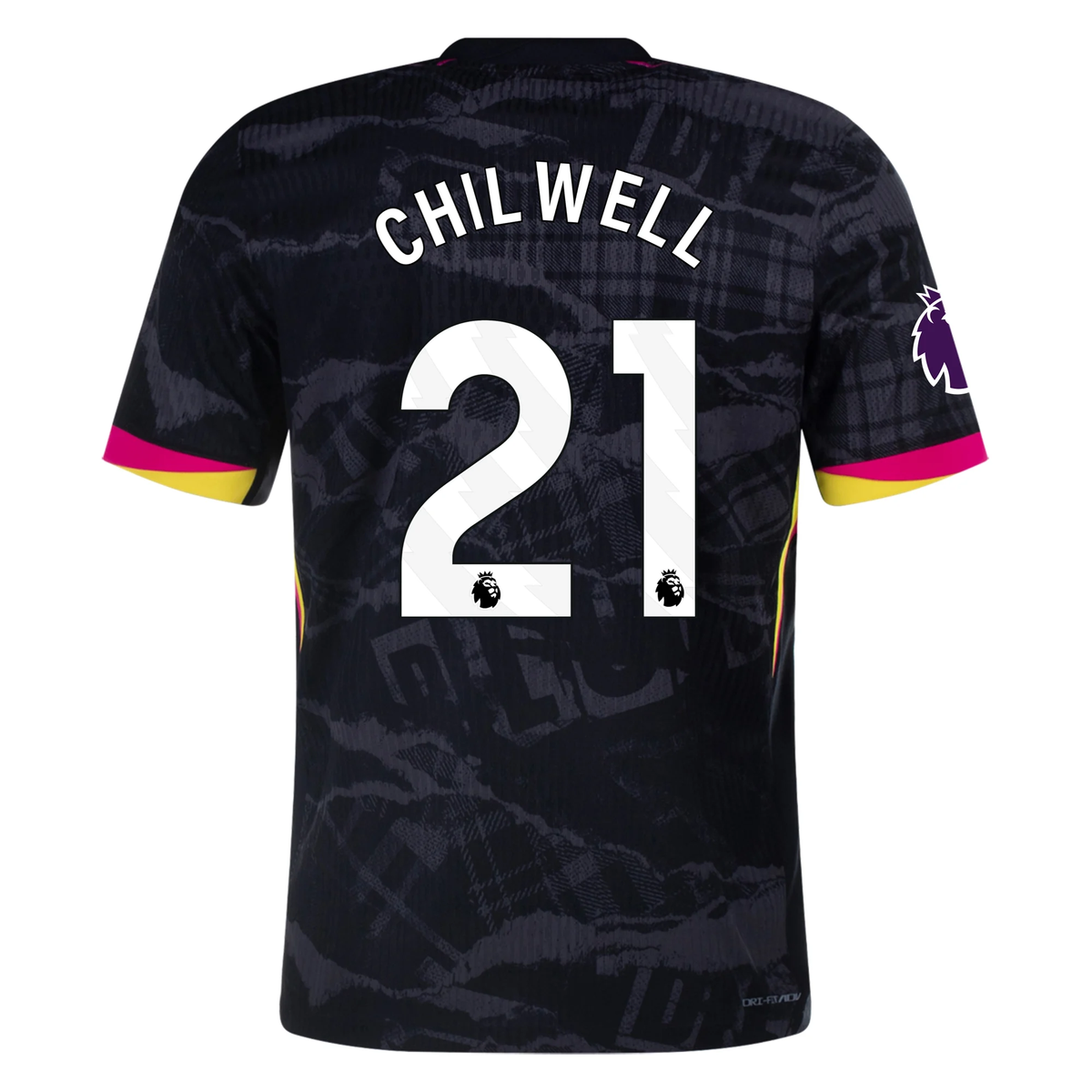 Nike Chelsea Authentic Ben Chilwell Third Jersey w/ EPL Patch 24/25 (Anthracite/Pink Prime)