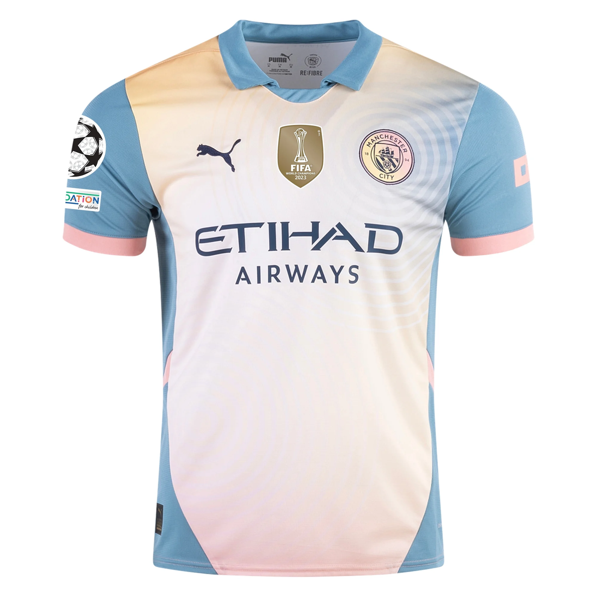 Puma Manchester City Kevin De Bruyne Fourth Jersey w/ Champions League + Club World Cup Patch 24/25 (Packaging Rosebay/Bold Blue)