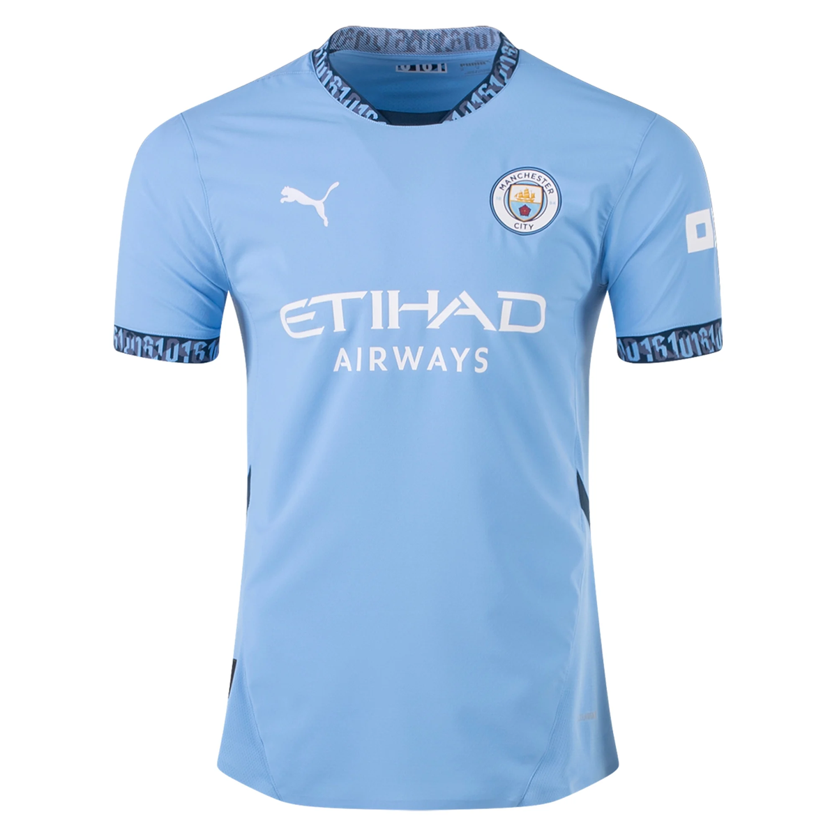 Puma Manchester City Joško Gvardiol Authentic Home Jersey w/ EPL + No Room For Racism Patch 24/25 (Team Light Blue/Marine Blue)