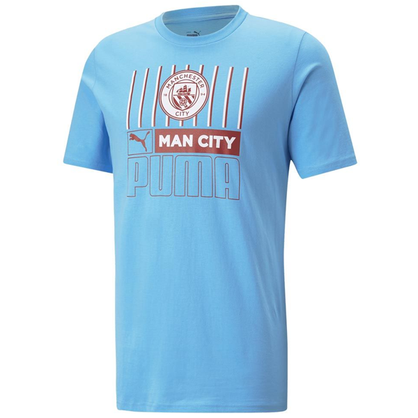 Puma Manchester City Core T-Shirt (Team Light Blue/Intense Red)