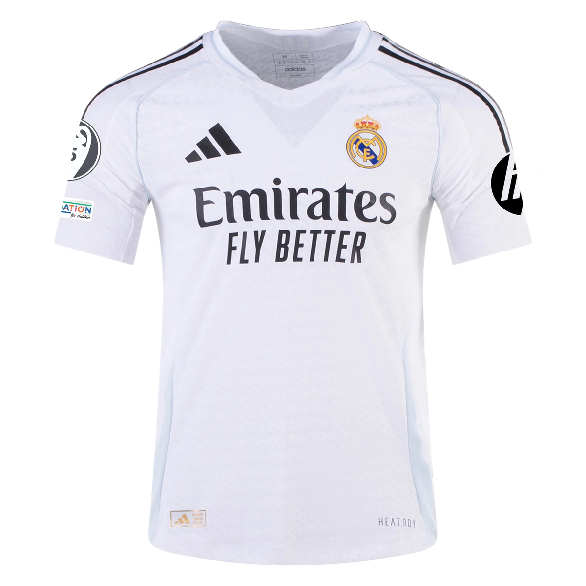 adidas Real Madrid Authentic Eduardo Camavinga Home Jersey w/ Champions League Patches 24/25 (White/Black)