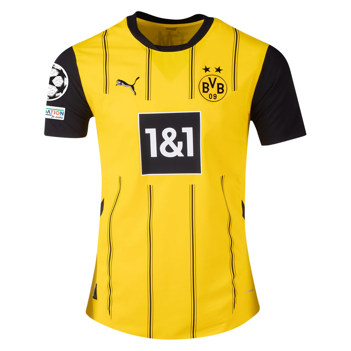 Puma Borussia Dortmund Authentic Julian Brandt Home Jersey w/ Champions League Patches 24/25 (Faster Yellow/Puma Black)