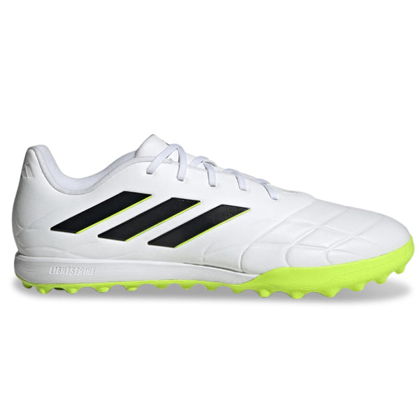 adidas Copa Pure.3 Turf Soccer Shoes (White/Lucid Lemon)