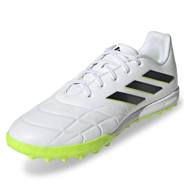 adidas Copa Pure.3 Turf Soccer Shoes (White/Lucid Lemon)