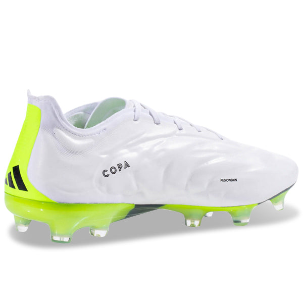 adidas Copa Pure.1 Firm Ground Soccer Cleats (White/Lucid Lemon)