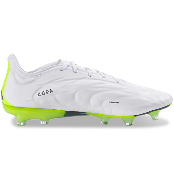 adidas Copa Pure.1 Firm Ground Soccer Cleats (White/Lucid Lemon)