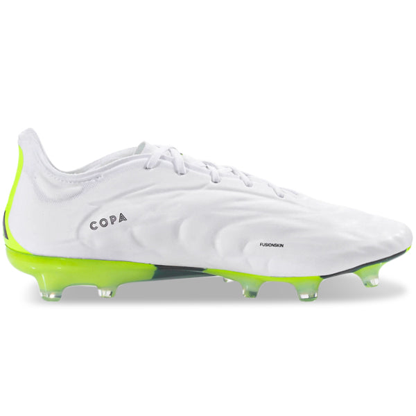 adidas Copa Pure.1 Firm Ground Soccer Cleats (White/Lucid Lemon)