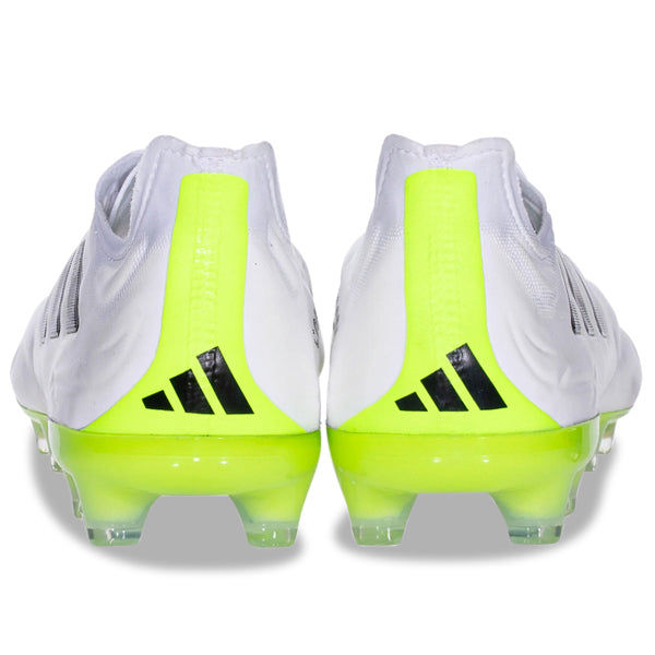 adidas Copa Pure.1 Firm Ground Soccer Cleats (White/Lucid Lemon)