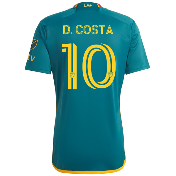 adidas LA Galaxy Douglas Costa Away Jersey w/ MLS + Apple TV Patches 23/24 (Green/Yellow)