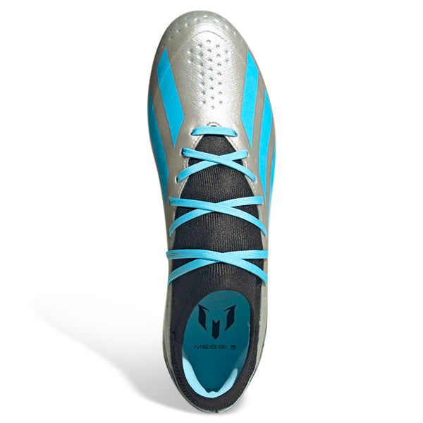 adidas X Crazyfast.3 Messi Firm Ground Soccer Cleats (Silver Metallic/Bliss Blue)