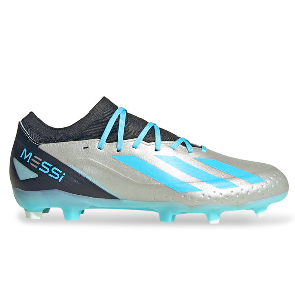 adidas X Crazyfast.3 Messi Firm Ground Soccer Cleats (Silver Metallic/Bliss Blue)