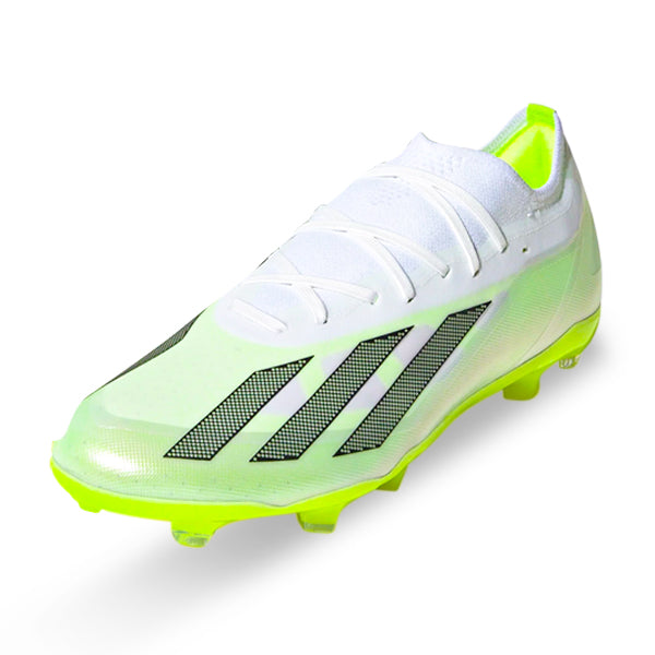 adidas X Crazyfast.2 Firm Ground Soccer Cleats (White/Core Black/Lucid Lemon)