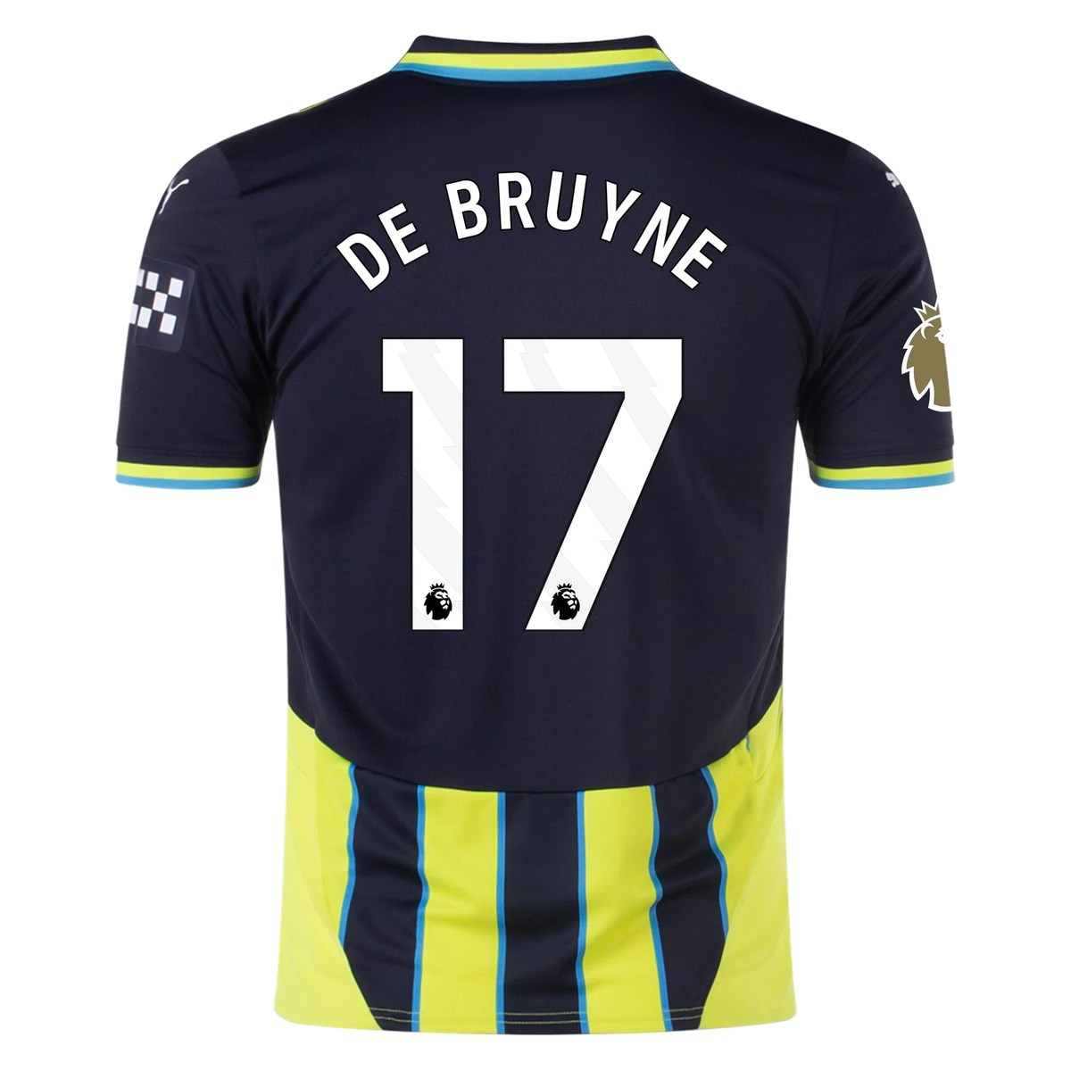 Puma Manchester City Kevin De Bruyne Away Jersey w/ EPL + Club World Cup Patch 24/25 (New Navy/Yellow Glow)