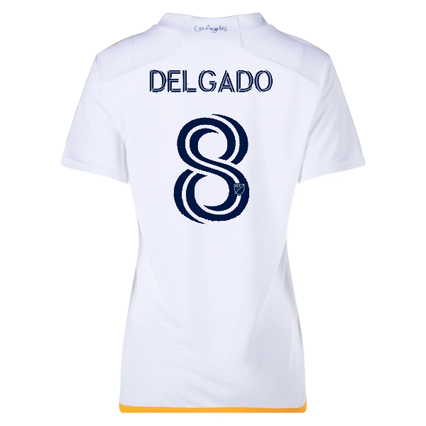 adidas Womens LA Galaxy Delgado Home Jersey 24/25 (White/Yellow/Navy)