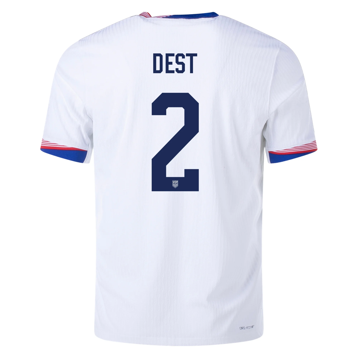 Nike Mens United States Authentic Sergino Dest Match Home Jersey 24/25 (White/Obsidian)