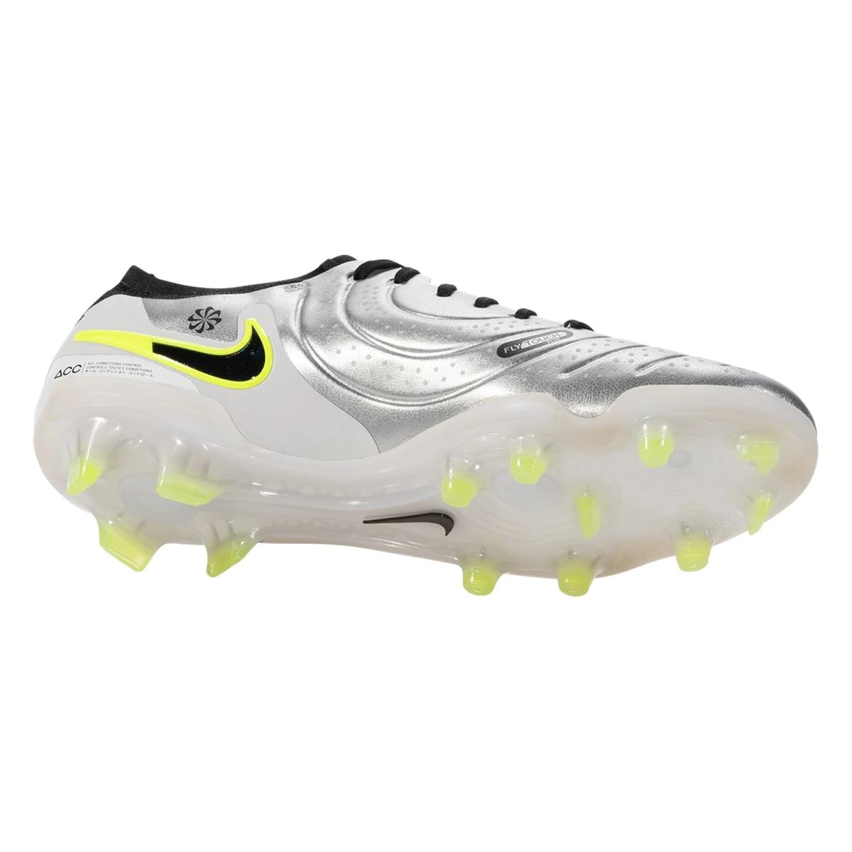 Nike Legend 10 Elite FG Soccer Cleats (Metallic Silver/Black-Volt)