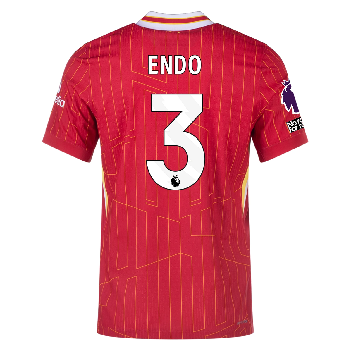 Nike Liverpool Match Authentic Wataru Endō Home Jersey w/ EPL + No Room For Racism Patches 24/25 (Gym Red/Chrome Yellow)