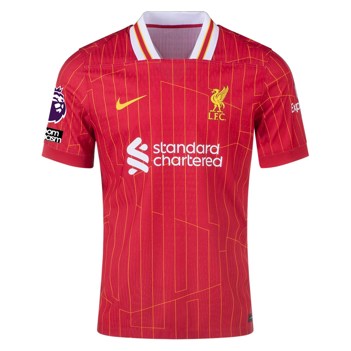 Nike Liverpool Match Authentic Diogo Jota Home Jersey w/ EPL + No Room For Racism Patches 24/25 (Gym Red/Chrome Yellow)