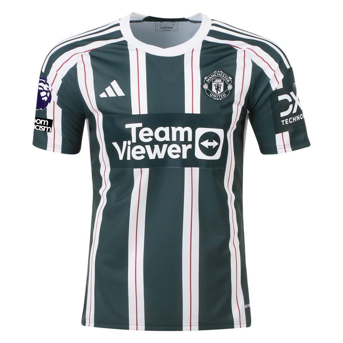 adidas Manchester United Rasmus Højlund Away Jersey w/ EPL + No Room For Racism Patches 23/24 (Green Night/Core White)