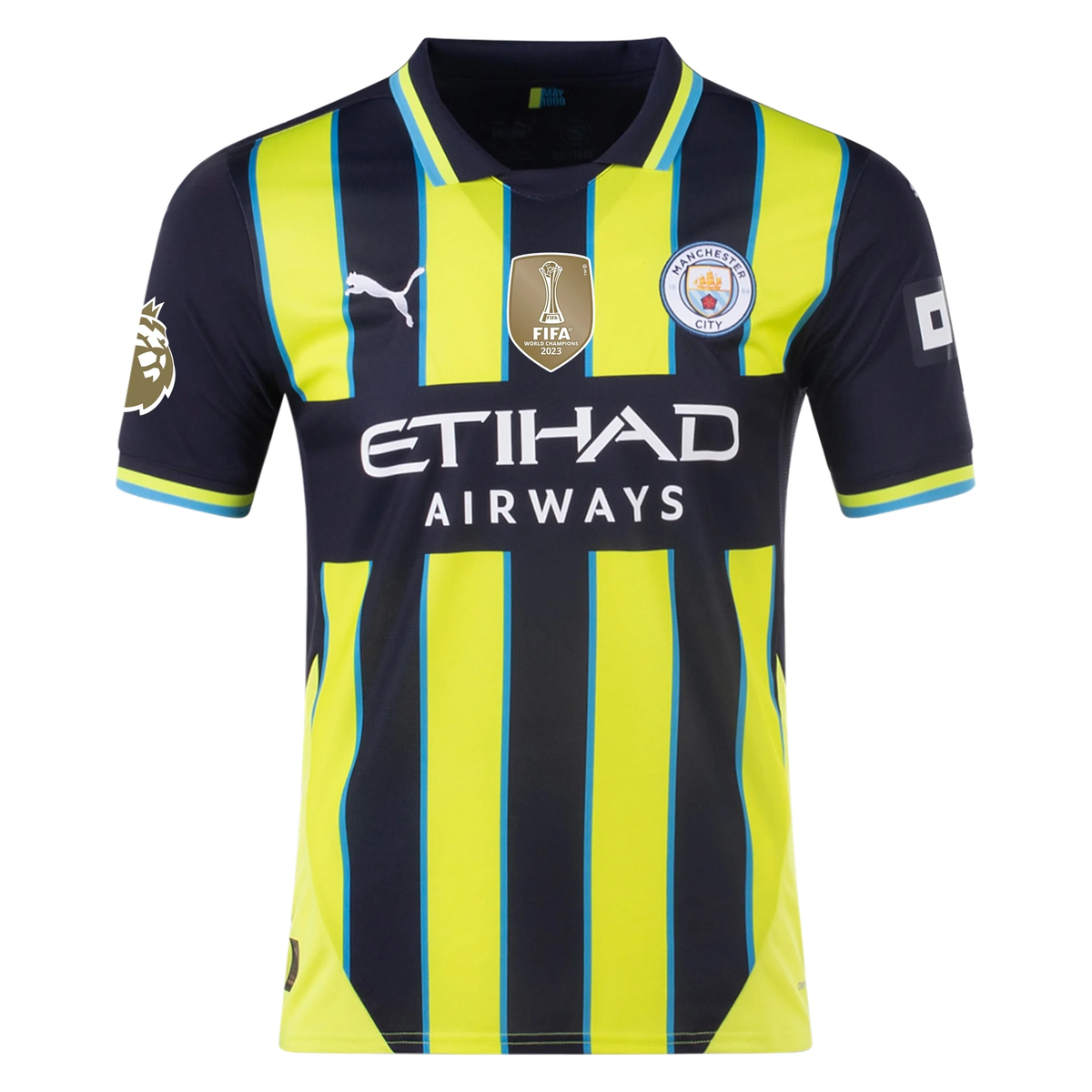 Puma Manchester City Kevin De Bruyne Away Jersey w/ EPL + Club World Cup Patch 24/25 (New Navy/Yellow Glow)