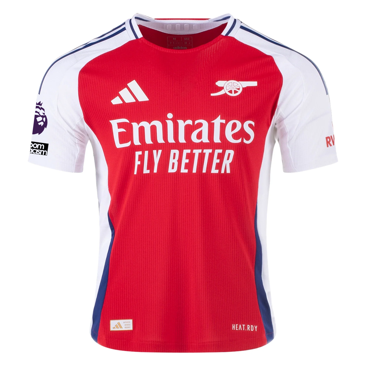 adidas Arsenal Authentic Fábio Vieira Home Jersey w/ EPL + No Room For Racism Patches 24/25 (Better Scarlet/White)