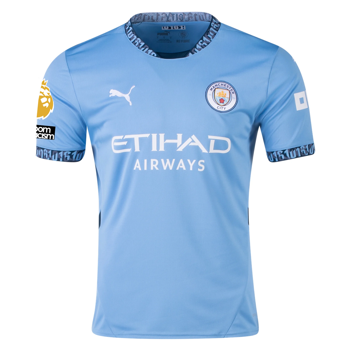 Puma Manchester City Rúben Dias Home Jersey w/ EPL + No Room For Racism + Club World Cup Patches 24/25 (Team Light Blue/Marine Blue)