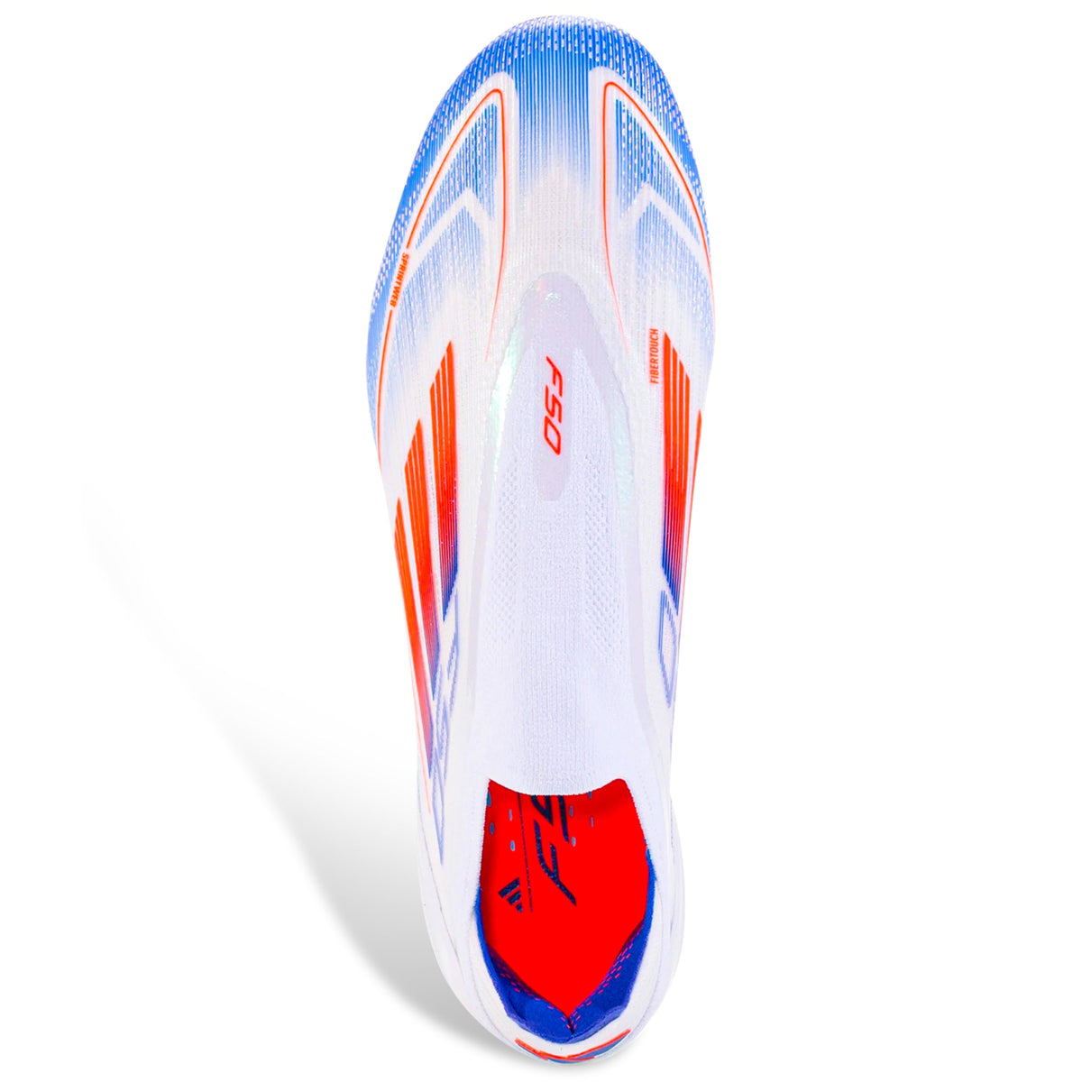 adidas F50 Elite Laceless FG Soccer Cleats (White/Solar Red/Lucid Blue)