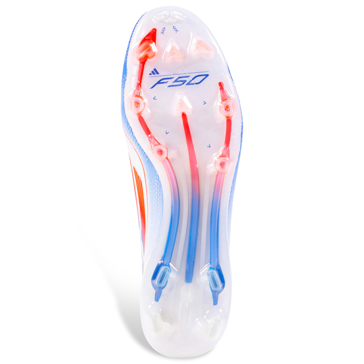 adidas F50 Elite Laceless FG Soccer Cleats (White/Solar Red/Lucid Blue)