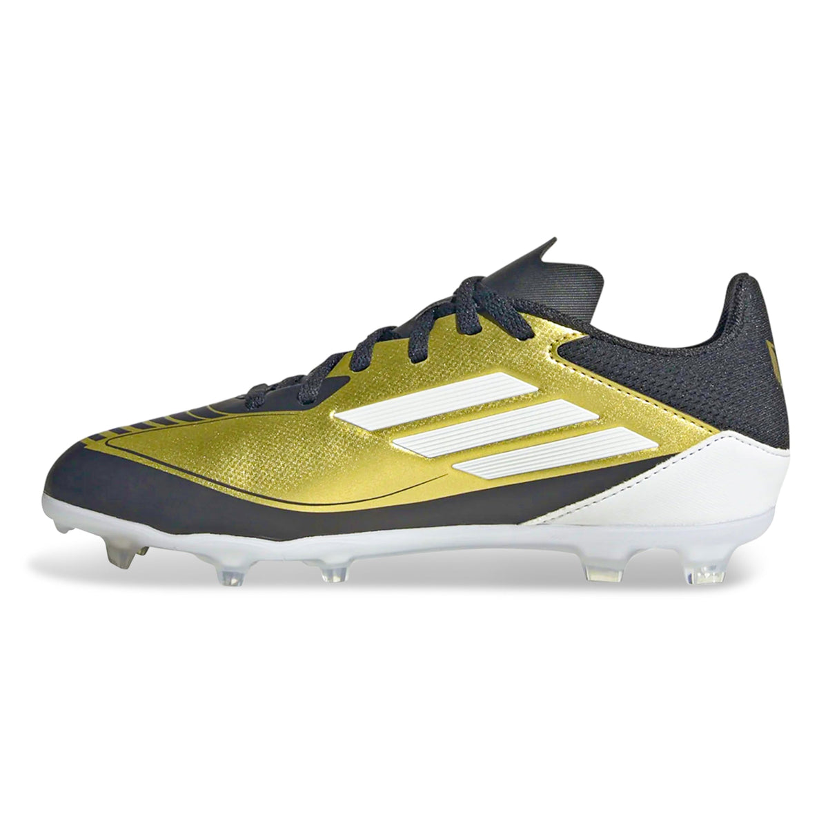 adidas Jr. F50 Messi League FG/MG Soccer Cleats (Gold Metallic/White/Black)