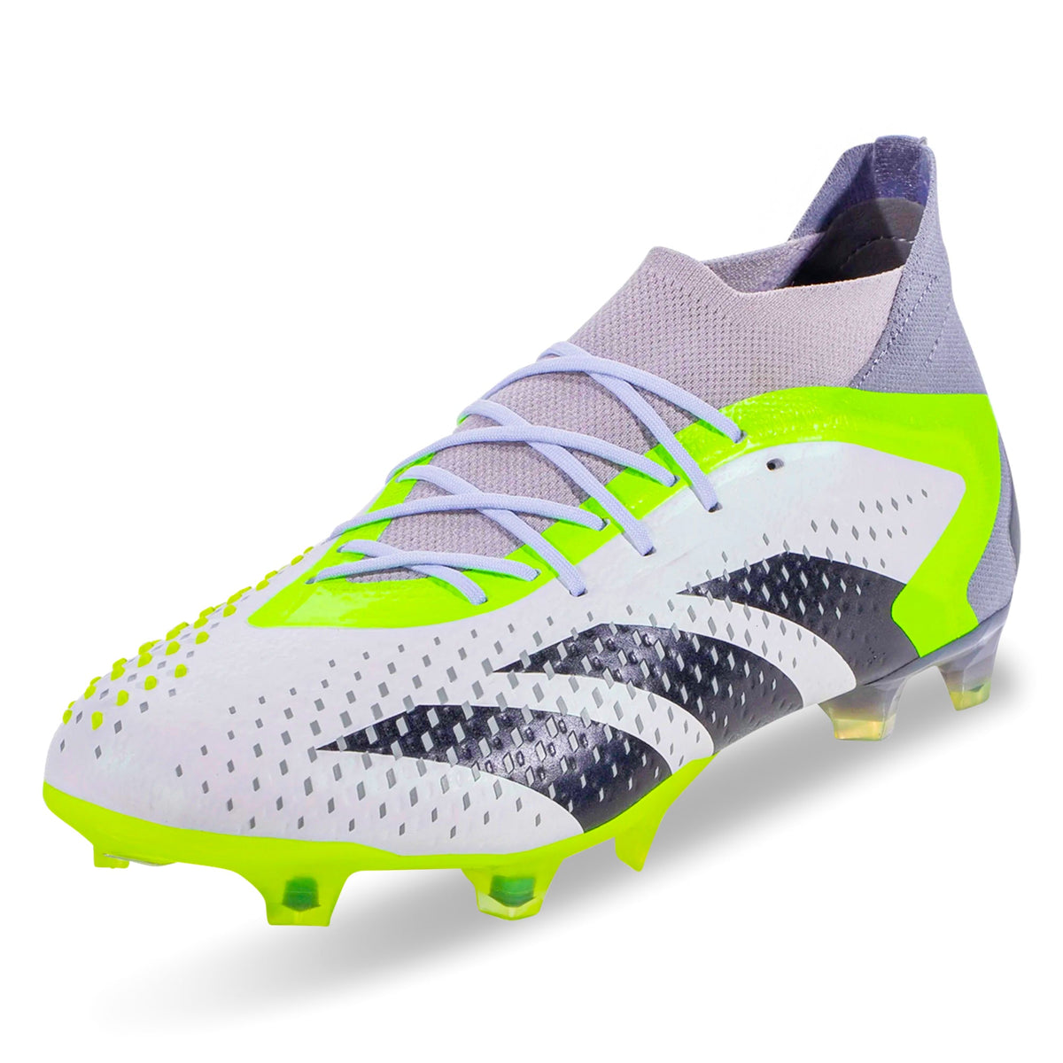 adidas Predator Accuracy.1 Firm Ground Soccer Cleats (White/Core Black/Lucid Lemon)