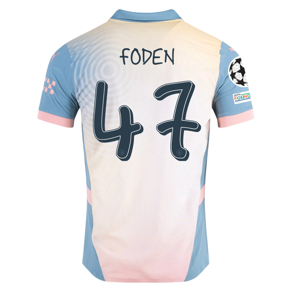 Puma Manchester City Phil Foden Authentic Fourth Jersey w/ Champions League + Club World Cup Patch 24/25 (Rosebay/Bold Blue)