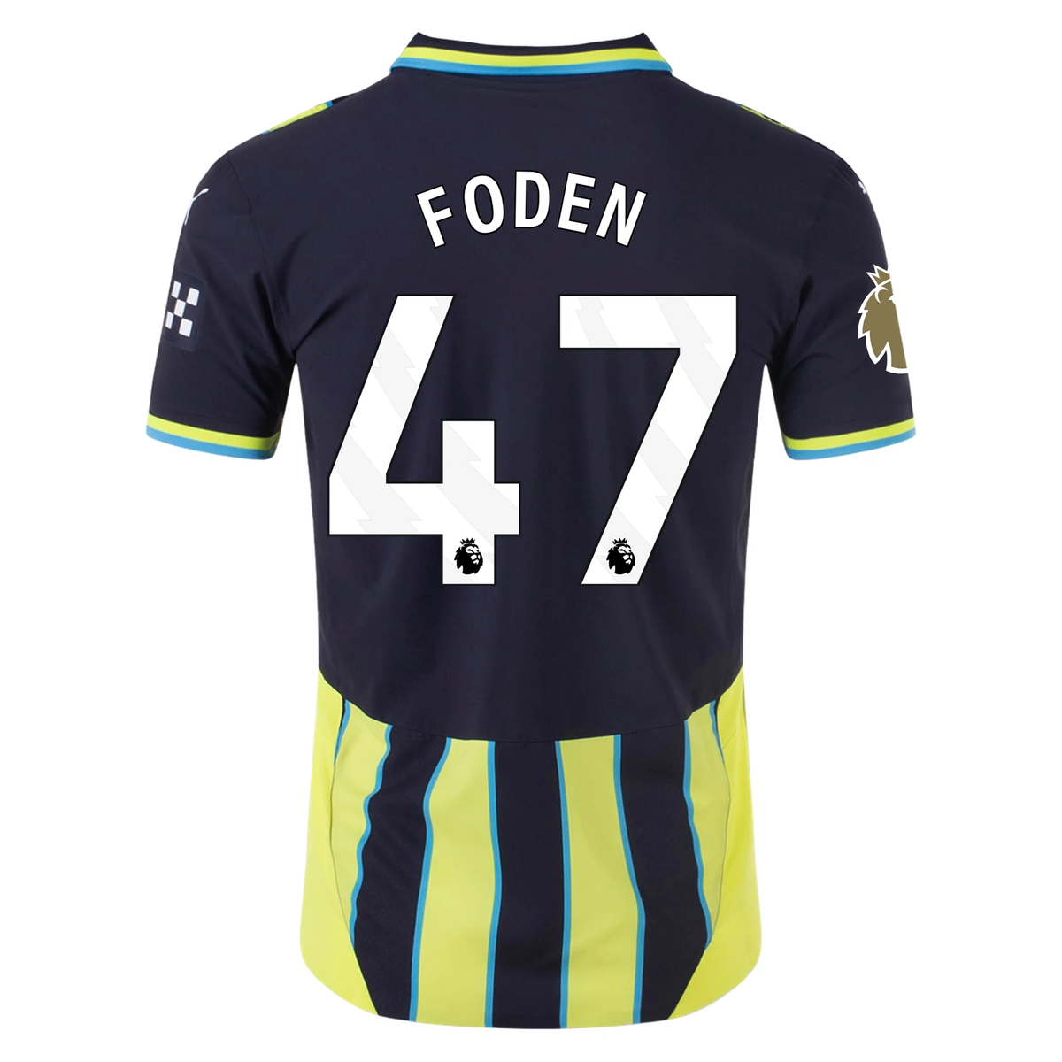 Puma Manchester City Authentic Phil Foden Away Jersey w/ EPL + Club World Cup Patch 24/25 (New Navy/Yellow Glow)