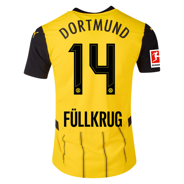 Puma Borussia Dortmund Authentic Niclas Füllkrug Home Jersey w/ Bundesliga Patch 24/25 (Faster Yellow/Puma Black)