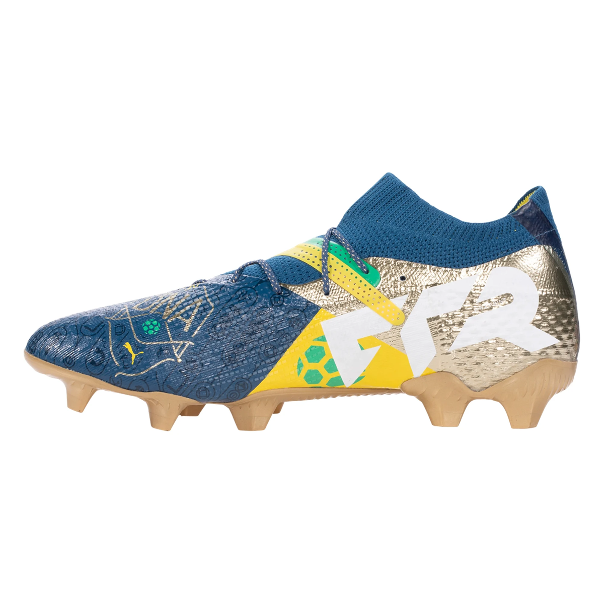 Puma Future 7 Ultimate NJR FG/AG Soccer Cleats (Saline Blue/Pele Yellow/Grassy Green)