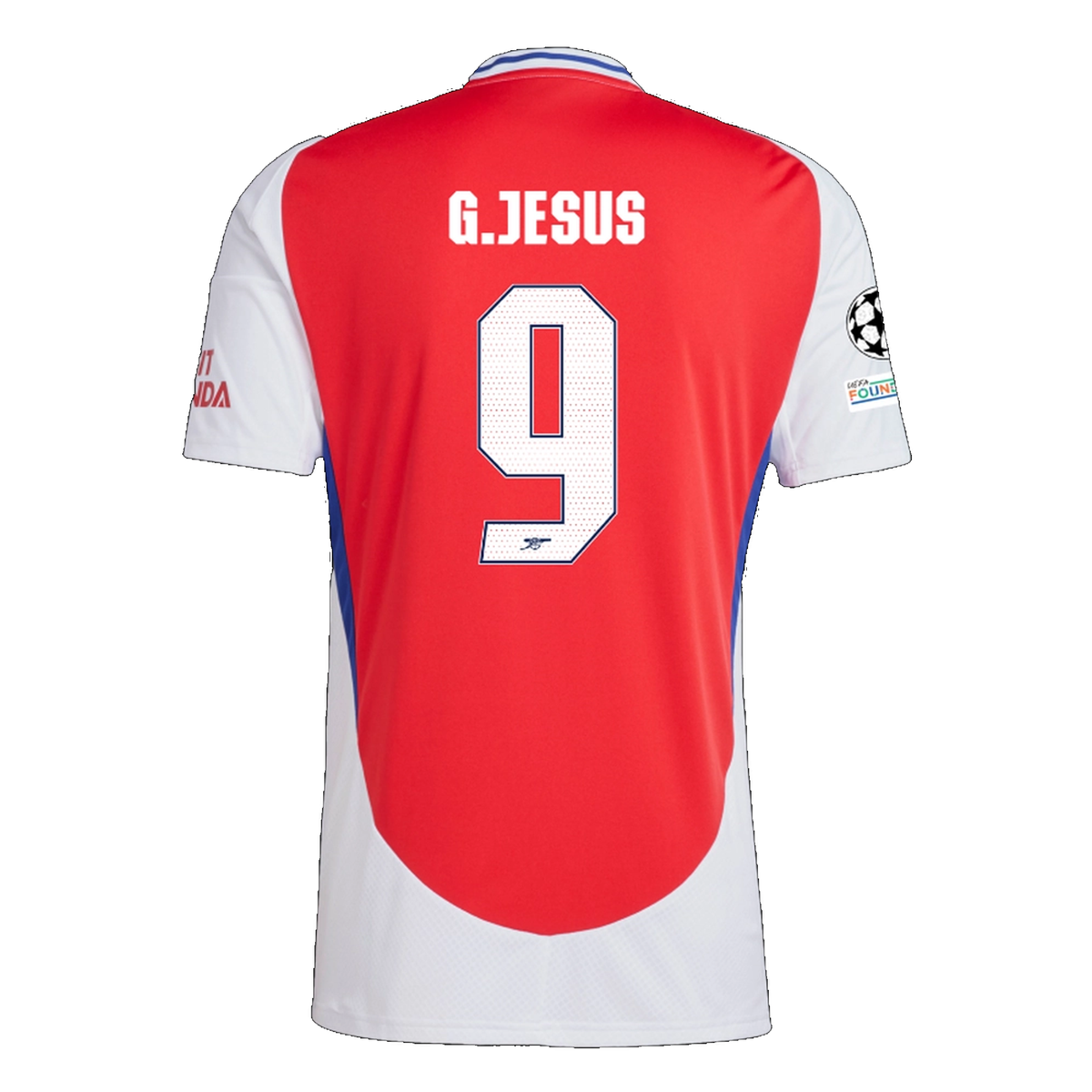 adidas Arsenal Gabriel Jesus Home Jersey w/ Champions League Patches 24/25 (Better Scarlet/White)