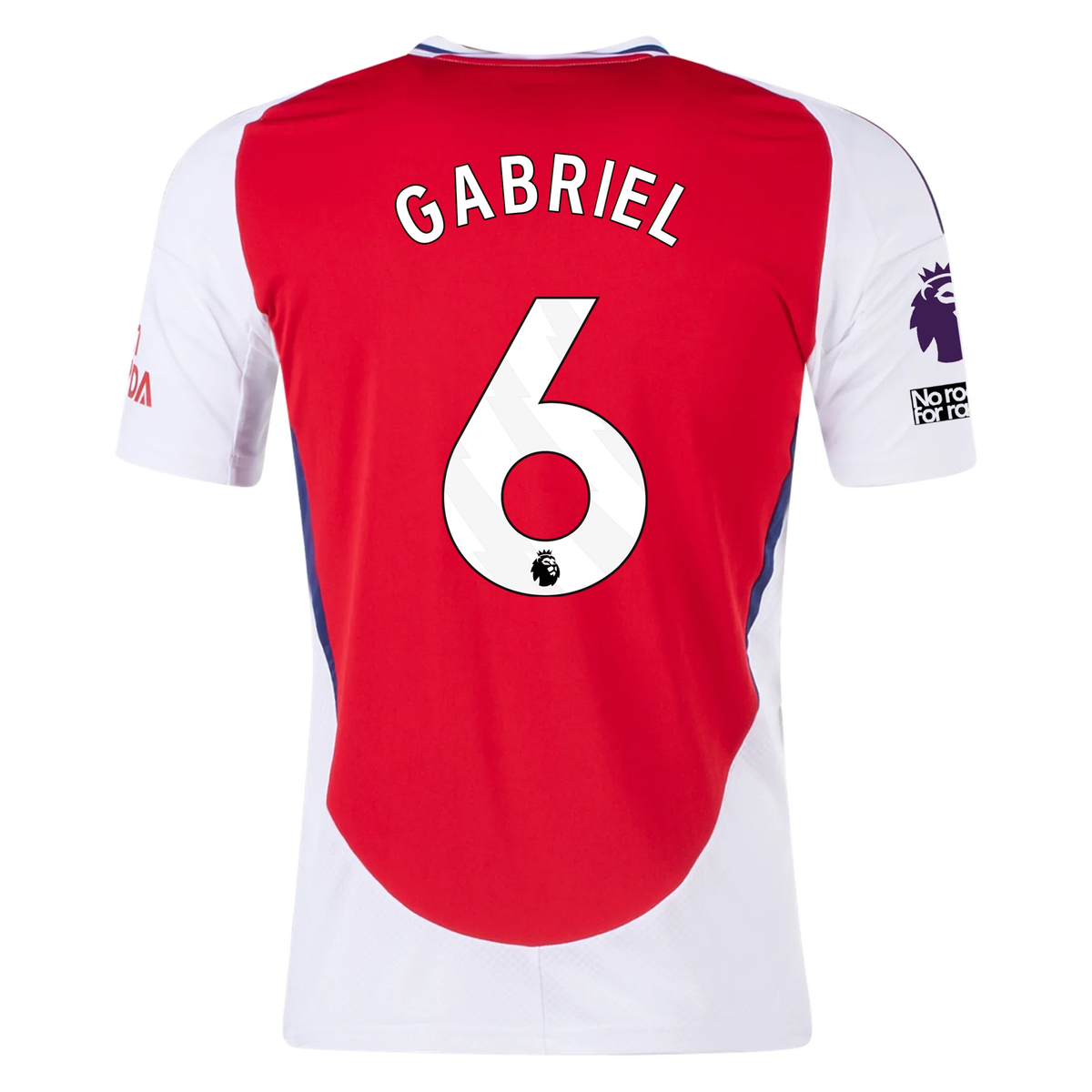 adidas Arsenal Gabriel Magalhães Home Jersey w/ EPL + No Room For Racism Patches 24/25 (Better Scarlet/White)