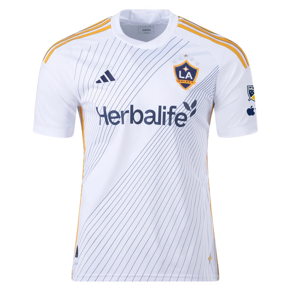 adidas LA Galaxy Authentic Edwin Cerrillo Home Jersey w/ MLS + Apple TV Patches 24/25 (White/Yellow/Navy)