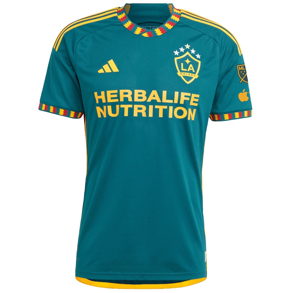 adidas La Galaxy Authentic Chicharito Away Jersey w/ MLS + Apple TV Patch 23/24 (Green/Yellow)