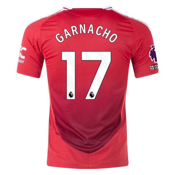 adidas Manchester United Authentic Alejandro Garnacho Home Jersey w/ EPL + No Room For Racism Patches 24/25 (MUFC Red/Bright Red)