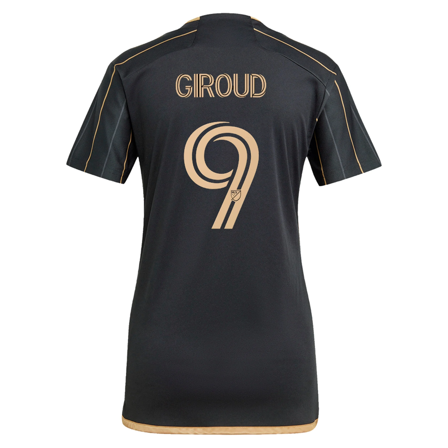 adidas Womens LAFC Oliver Giroud Home Jersey 24/25 (Black/Gold)