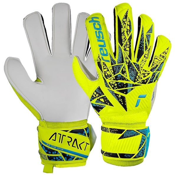 Reusch Attrakt Solid Goalkeeper Glove (Safety Yellow/Future Blue)