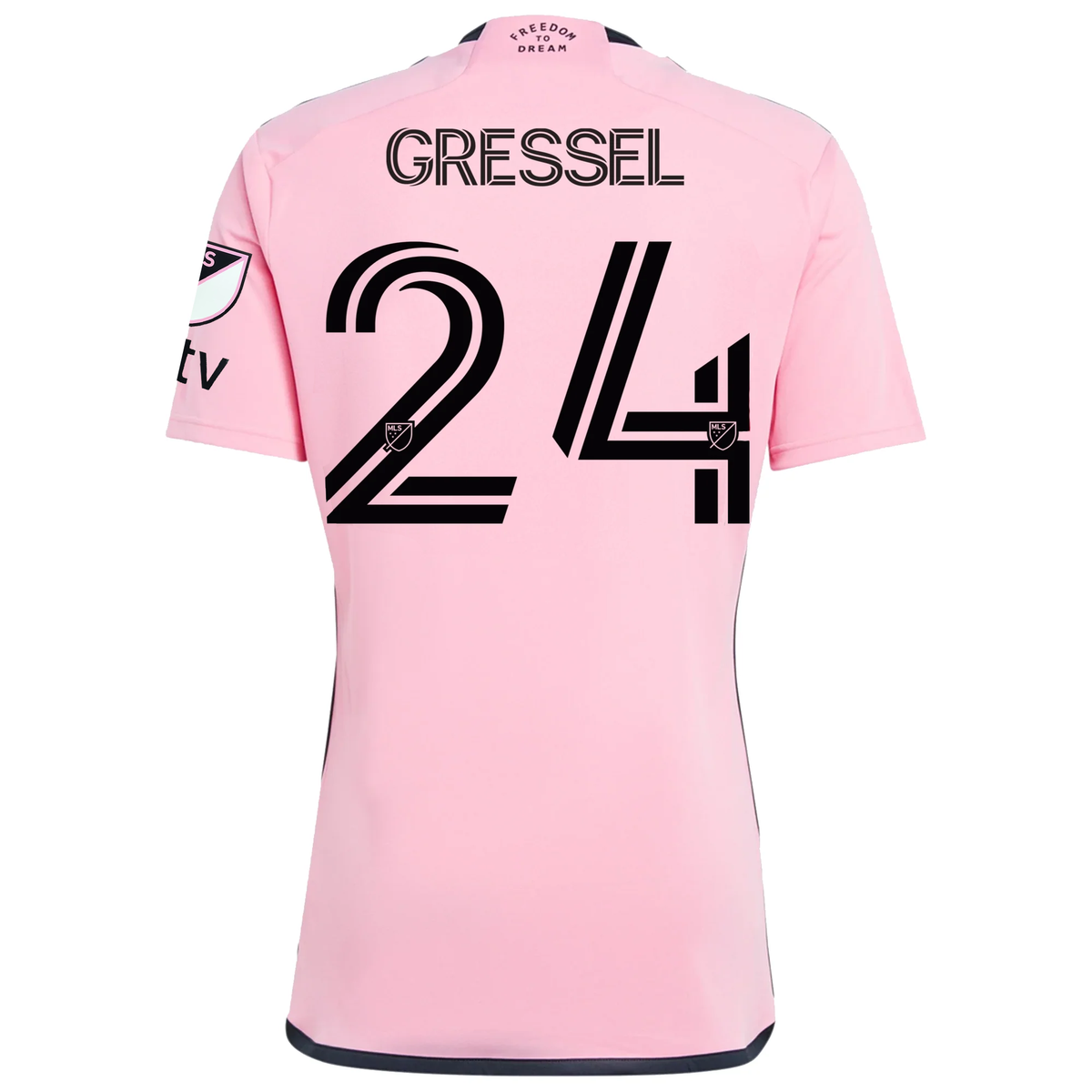 adidas Inter Miami Julian Gressel Royal Caribbean Home Jersey w/ MLS + Apple TV Patches 24/25 (Easy Pink)