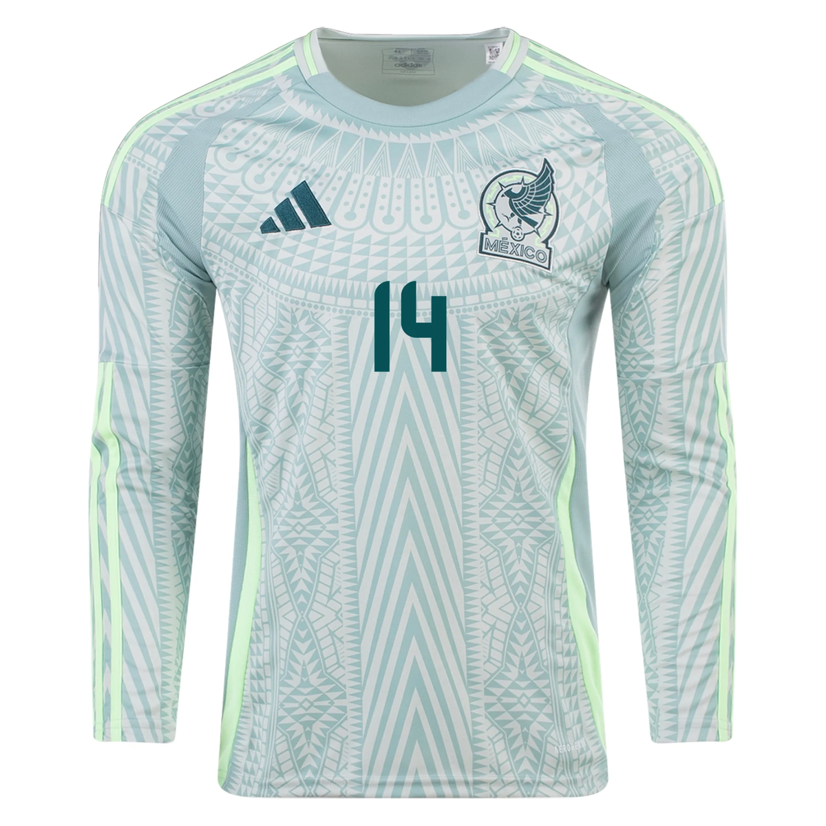 adidas Mens Mexico Erick Gutiérrez Away Long Sleeve Jersey 24/25 (Linen Green)